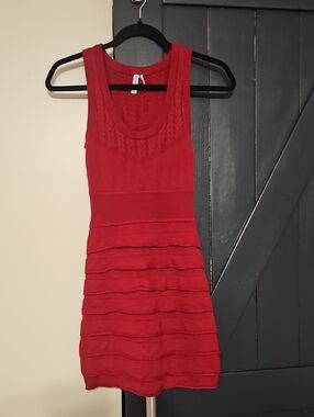 Guess by Marciano Scarlet Red Knit Tank Mini Dress